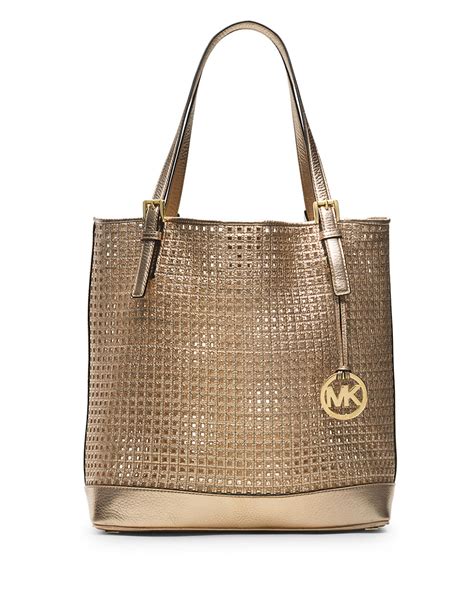 michael kors bag strike gold|Michael Kors leather tote.